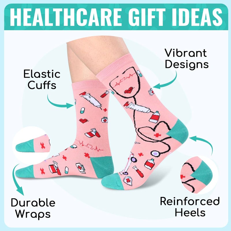 Happy Pop HAPPYPOP Doctor Nurse Socks for Women - CNA Gifts, Medical Gifts for Nurses Students Female, Nursing Graduation Gift, Nurse Week Socks - Image 2